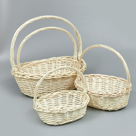 Корзины из ивы 45*35*15, 38*30*13, 33*25*12, 28*20*10, 4шт, овал, натуральный