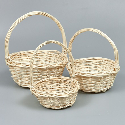 Корзины из ивы 29*12*30, 23*11*26, 17*9*22, 3шт, круг, натуральный