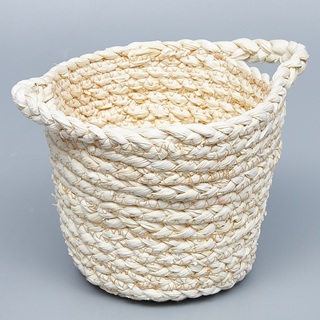 Корзина плетеная 18*16 В16, рогоз, выбеленный