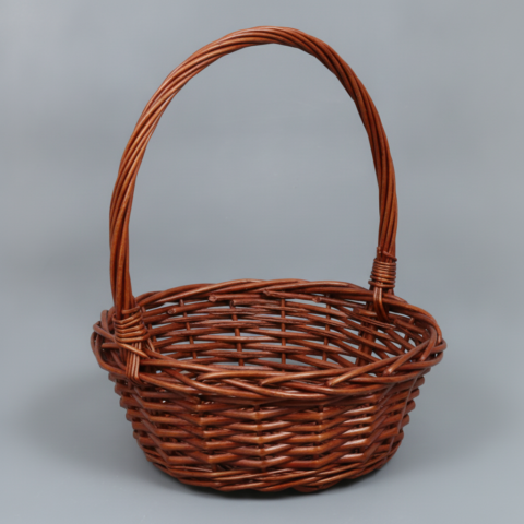 Корзина из ивы 25*10*30, S. круг, коричневый