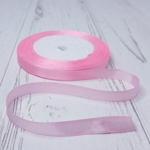 Лента атлас 1см х 25ярд светло-розовый 43