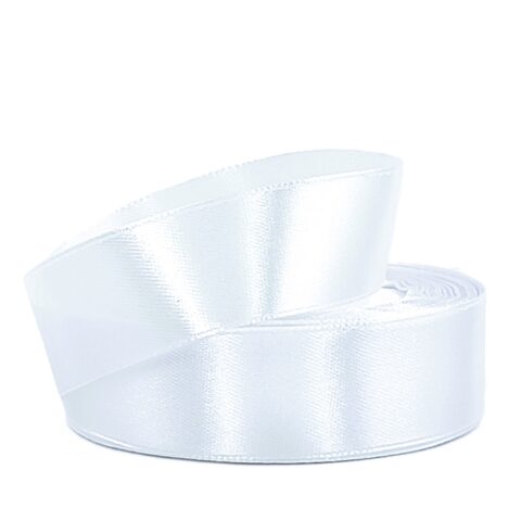 Лента атлас 2,5см х 25ярд белый (001)