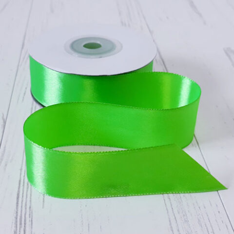 Лента атлас 2,5см х 25ярд салатовый (52)