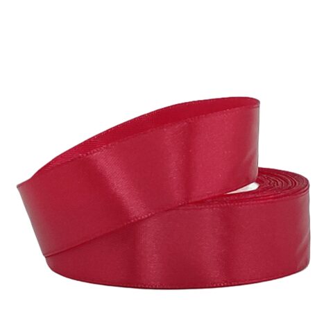 Лента атлас 2,5см х 25ярд спелая вишня (86)