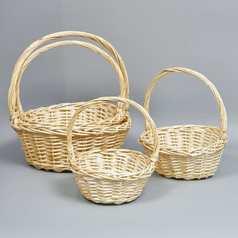 Корзины из ивы 38*38*15, 33*33*13, 29*29*12, 23*23*10, 4шт, круг, натуральный