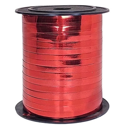 Лента полипропилен 0,5смx250ярд, металл красный