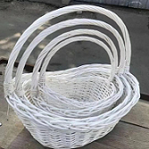 Корзины из ивы  50*40*H20*15, 44*33*H17*13, 38*26*H15*12,32*21*H13*11см, 4шт, овал, белый