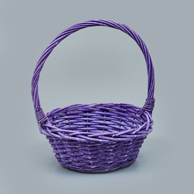 Корзина из ивы 25*25*10/30, круг, сиреневый