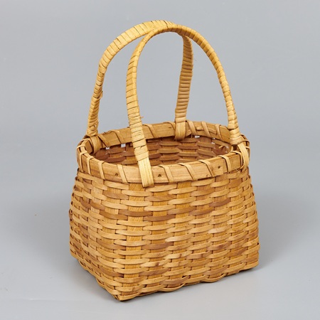 Корзина из бересты (секвойя) 19,5*14*13/27, овал, светло-коричневый