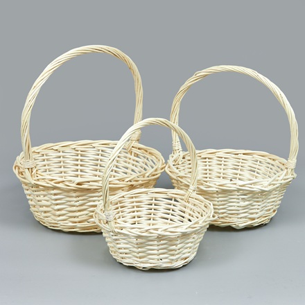 Корзины из ивы 33*33*13, 29*29*12, 23*23*10, 3шт, круг, натуральный