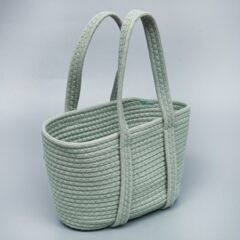Корзина плетеная 30*15*17*32, B27*15, текстиль, мятный