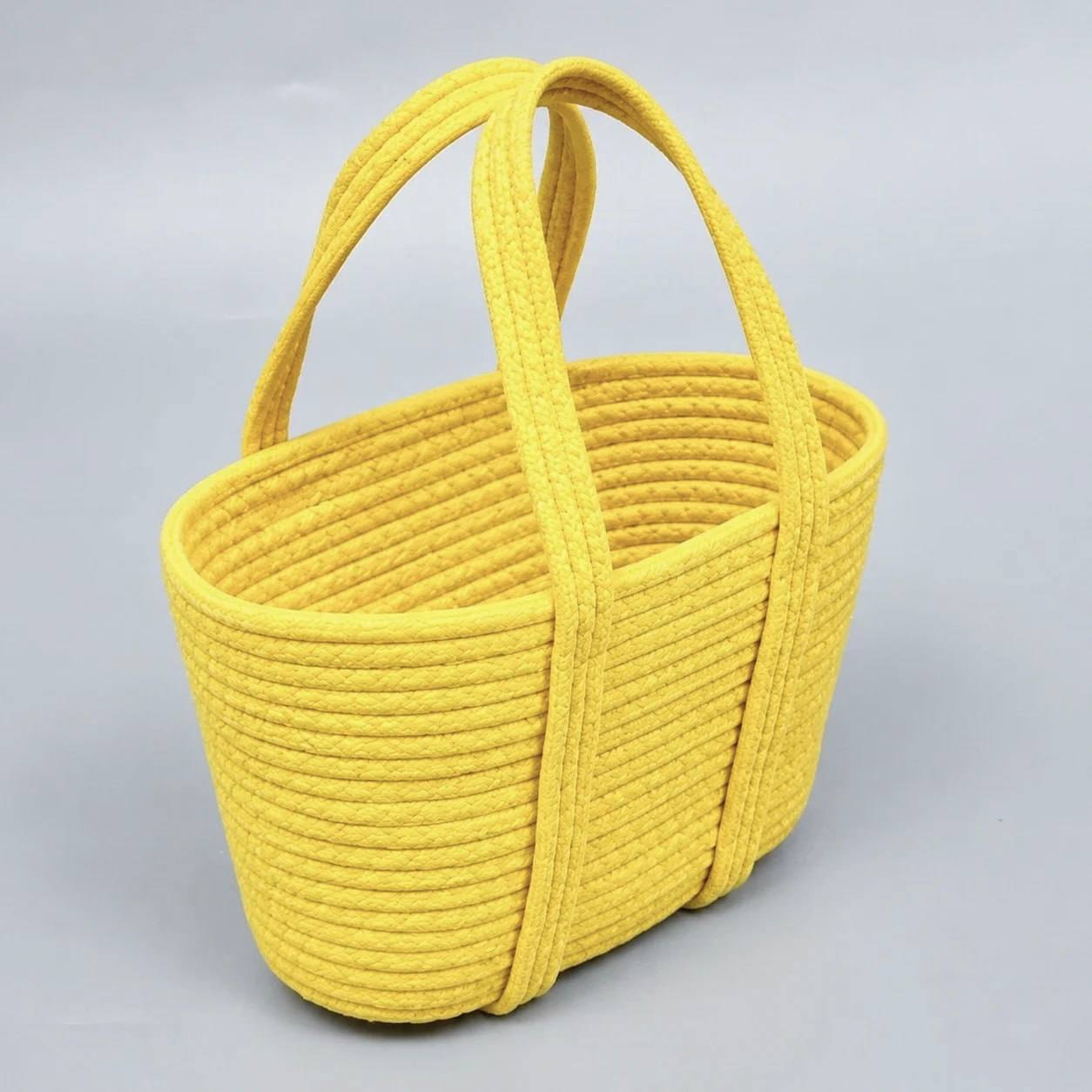 Корзина плетеная 30*15*17*32, B27*15, текстиль, желтый