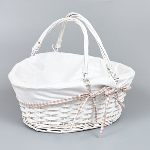 Корзина из ивы 38*34*18, овал, белый