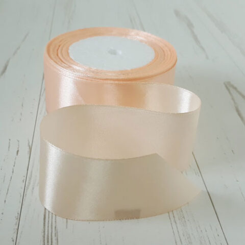 Лента атлас 4см х 25ярд персик пастель (174)