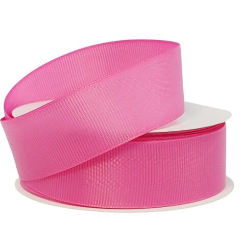 Лента репсовая 2,5см*25y ярко-розовый