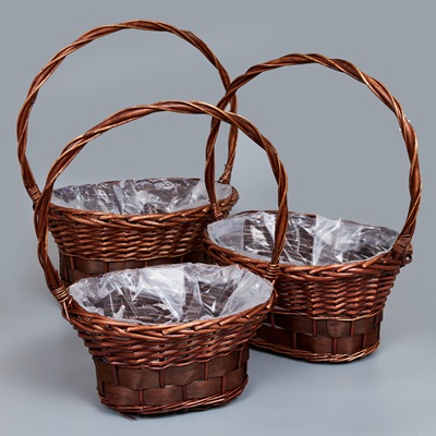 Корзины из ивы 43*39*11/23*56 B34*23, 39*31*9/21*50 B30*20, 34*26*8/18*45 B24*16, 3шт, овал, кор