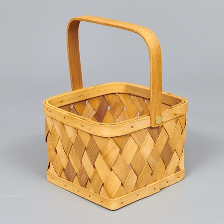 Корзина из бересты (секвойя) 17*17*12/25,5, квадрат, натуральный