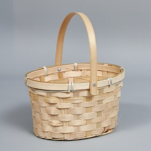 Корзина из бамбука 19*14,5*11*21, овал, натуральный