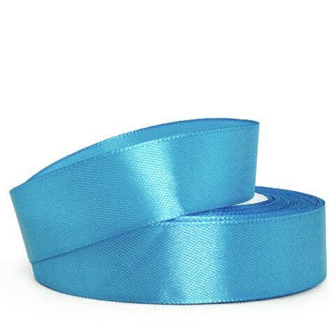 Лента атлас 2,5см х 25ярд лазурный (198)