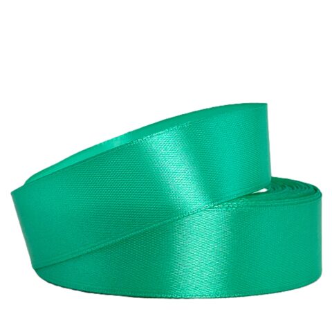 Лента атлас 2,5см х 25ярд бирюзово-зеленый (054)