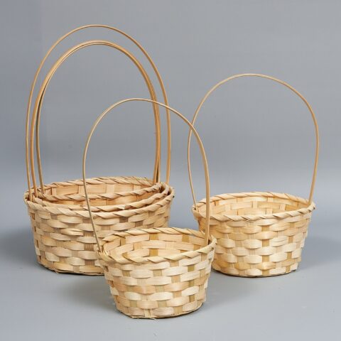 Корзины из бамбука 17*9*30, 19*9,5*32, 21*10*34, 24*11*35, 26*11*37, 5шт, круг, натуральный