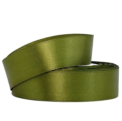 Лента атлас 2,5см х 25ярд темно-оливковый