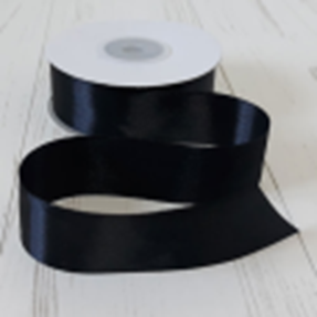 Лента атлас 1см х 25ярд черный (039)