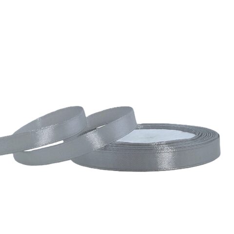 Лента атлас 1см х 25ярд серый (59)