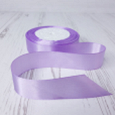 Лента атлас 1см х 25ярд сиреневый пастель (085)