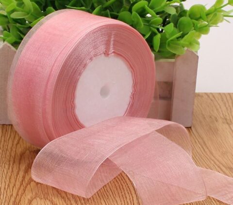 Лента органза 25мм*25ярд, чайная роза (1041)