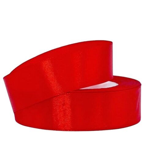 Лента атлас 2см х 25ярд красный (026)
