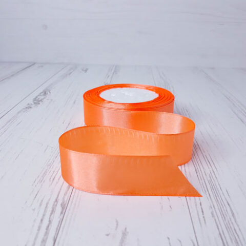 Лента атлас 2см х 25ярд персик (124)