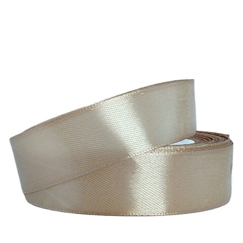 Лента атлас 2см х 25ярд кофе с молоком (060)