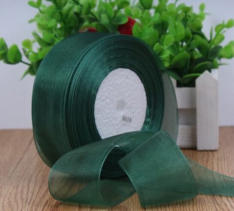 Лента органза 25мм*25ярд, травяной (ВК11)