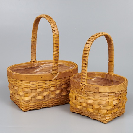 Корзины из бересты (секвойя) 27*19*13,5/32, 20,5*14,5*12,5/27, 2шт, овал, светло-коричневый