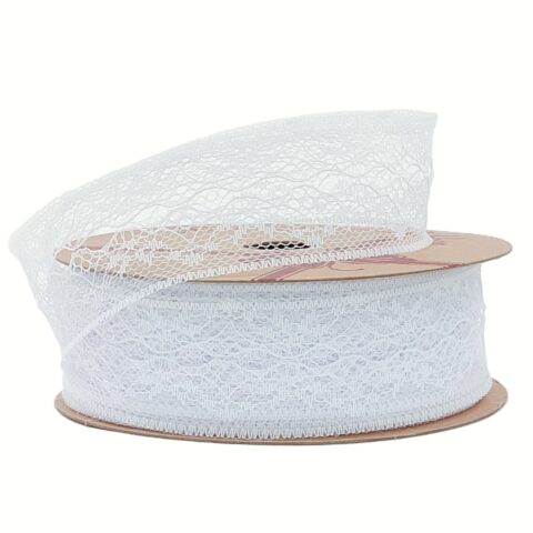 Лента кружевная 40мм*25ярд., белый