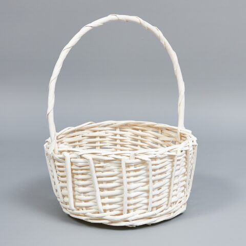 Корзина из ивы 22*11/27, круг, белый