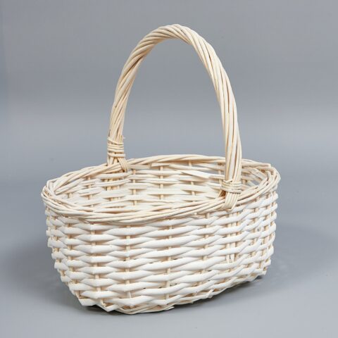 Корзина из ивы 27*21*11/25, овал, белый