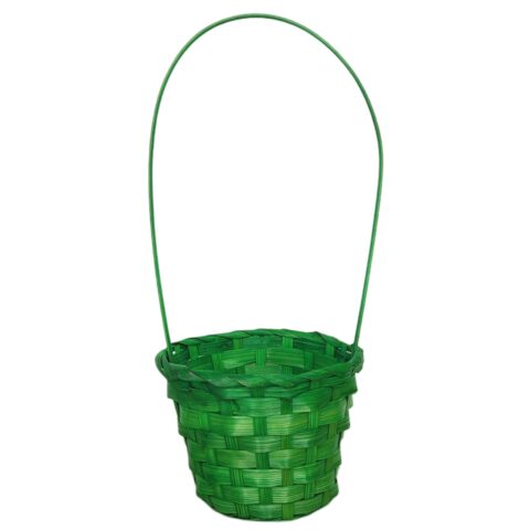 Корзина из бамбука 13*9,5*28, круг, зеленый