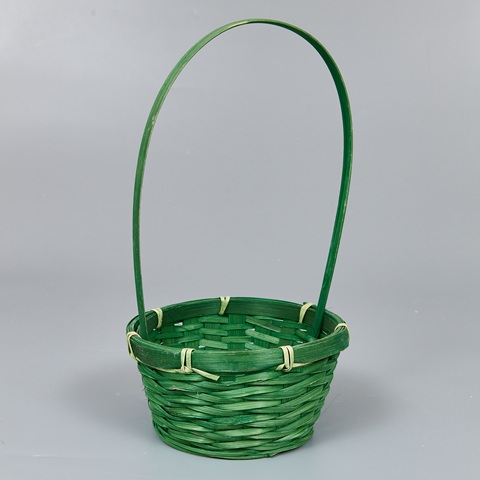 Корзина из бамбука 17*10,5*33, круг, зеленый