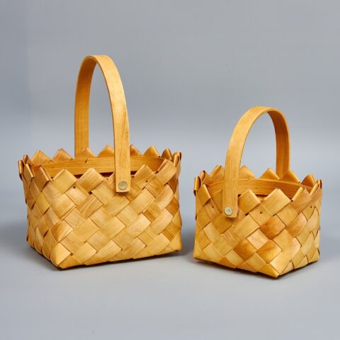 Корзины из бересты (секвойя) 20*18*12,5/22,5, 15,5*13*11/20, 2шт, натуральный