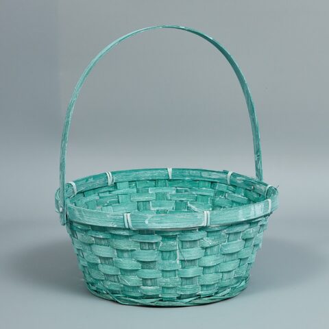 Корзина из бамбука 26*12*30, круг, голубой