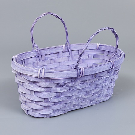 Корзина из бамбука 26*13*11, овал, сиреневый