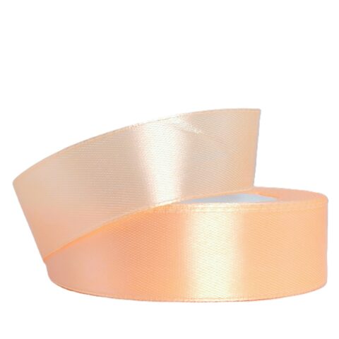 Лента атлас 2,5см х 25ярд персик пастель (174)