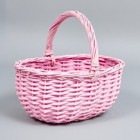 Корзина из ивы 23*19*12*23, овал, розовый