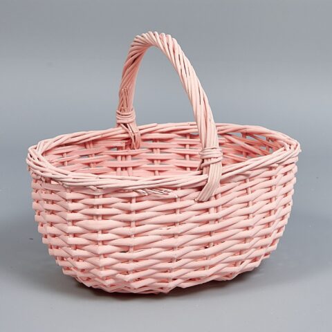 Корзина из ивы 23*19*12*23, овал, персиковый