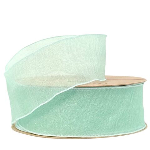 Лента органза фактурная 40 mm*10 ярд ментоловый