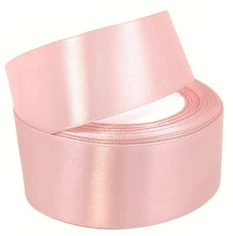 Лента атлас 4см х 25ярд розовый жемчуг (153)