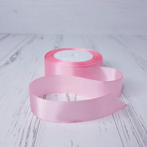 Лента атлас 1см х 25ярд розовый 148