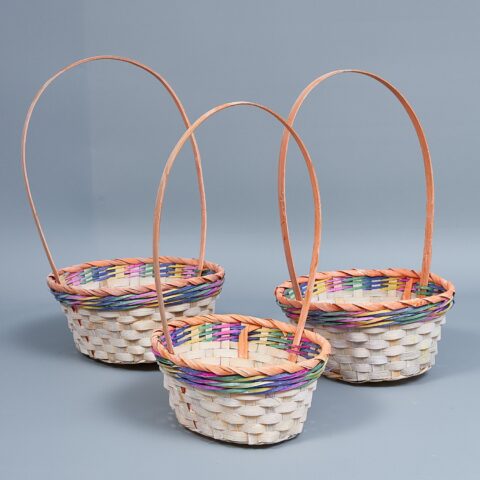 Корзины из бамбука 22*18*10*34, 24*19*10*36, 27*1*10*38, 3шт, овал, оранжевый